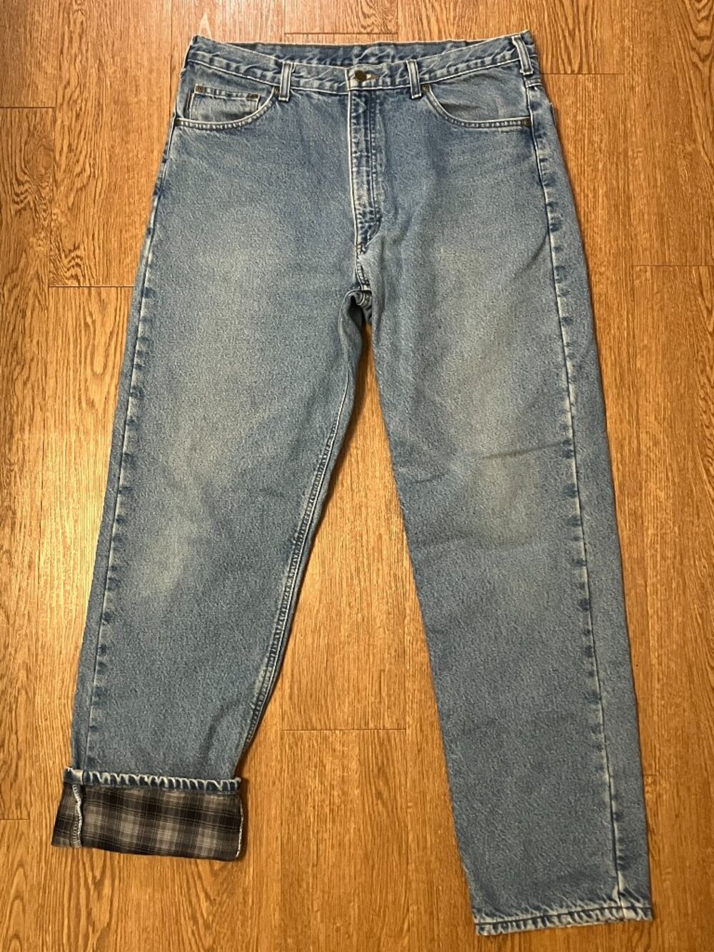 Vintage Carhartt Flannel Lined Jeans Men's 36x34 B172 DST Relaxed Fit Workwear